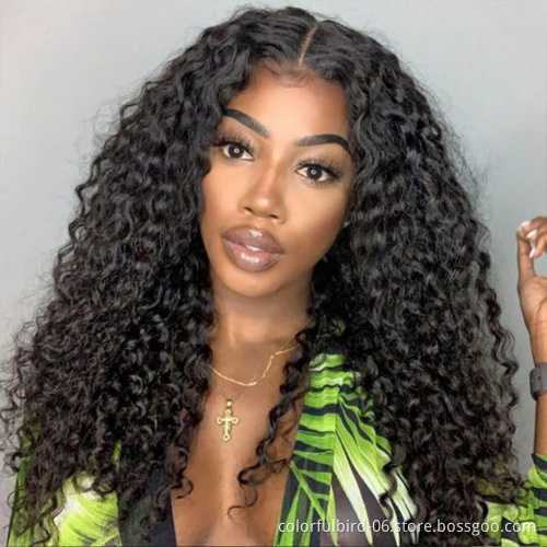 5x5 Closure water wave Human Hair Wigs 150% 180%Density hair Wig HD Transparent Lace Frontal Wig water